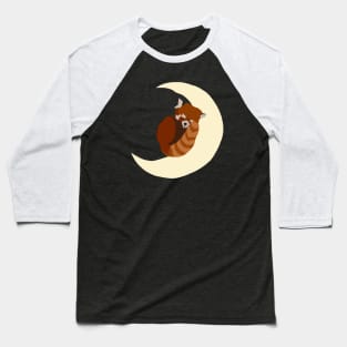 Red Panda Moon Baseball T-Shirt